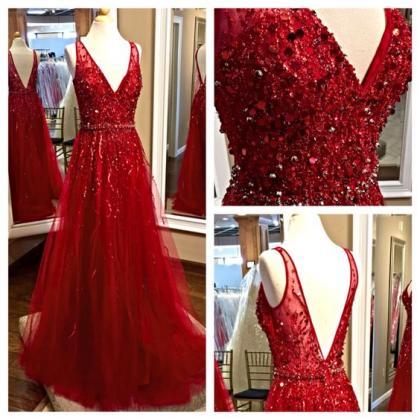 2017 Custom Made Charming Red Prom Dress, Sexy..