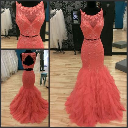 2017 Custom Made Charming Pink Prom Dress, Two..