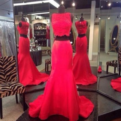 2017 Custom Made Charming Red Prom Dresses, Two..