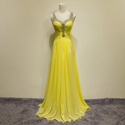 2017 Custom Made Charming Yellow Prom Dresses,..