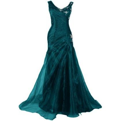 2017 Custom Made Charming Dark Green Lace Prom..