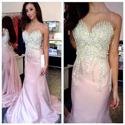 2017 Custom Made, Charming Pink Prom Dress,beading..