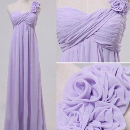 2017 Custom Made Lilac Prom Dress,one Shoulder..