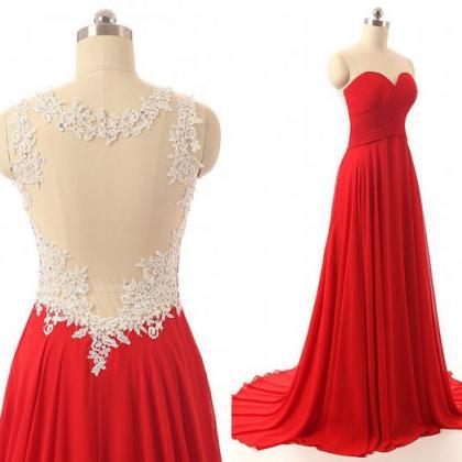 2017 Custom Made Red Chiffon Prom Dress,short..