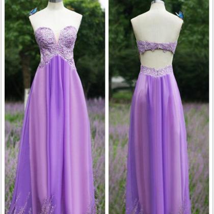 2017 Custom Made Lavender Prom Dress,sweetheart..