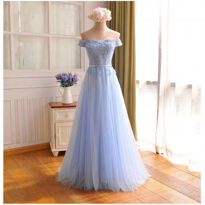 2017 Custom Made Baby Blue Chiffon Prom Dress,sexy..