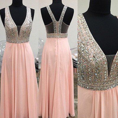 2017 Custom Made Pink Prom Dresses,charming Prom..