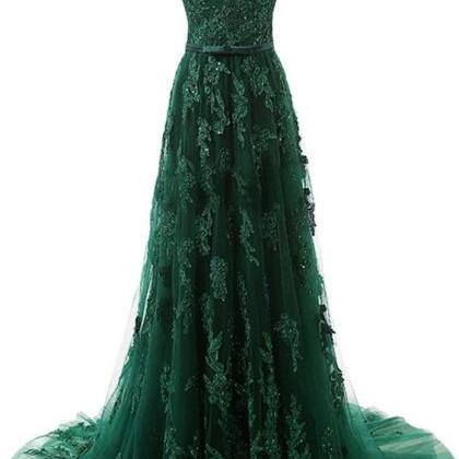 2020 Custom Made Dark Green Prom Dress,one..