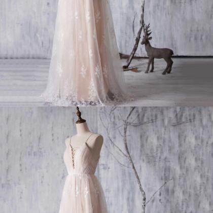 Romantic Pink Bridesmaid Dresses, Sexy Backless..