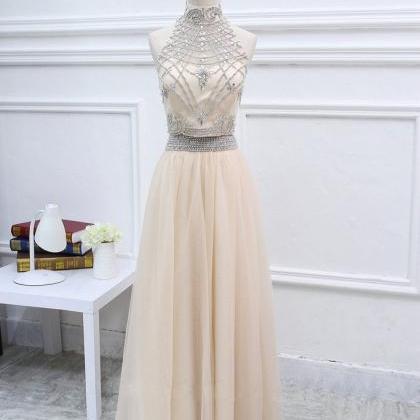 Ivory Chiffon Two Pieces Beading A-line Sequins..