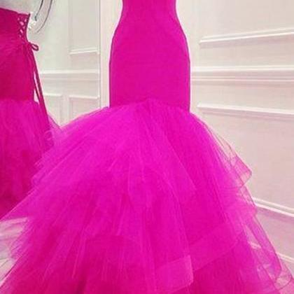 Pink Sweetheart Neckline Full Length Mermaid Prom..