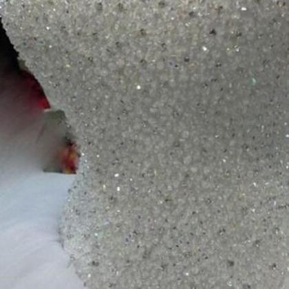 White Organza Sweetheart Sequins Beading Formal..