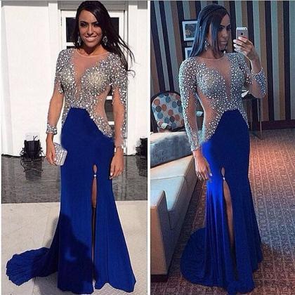 Fashion Prom Dresses With Sleeves Prom Dress..