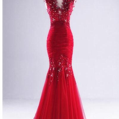 Appliques Beading Real Made Mermaid Charming Prom..