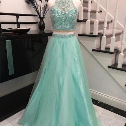 Beaded Embellished Two-piece Prom Dress Featuring..