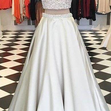 2017 Custom Made Elegant Beaded Prom Dresses,two..