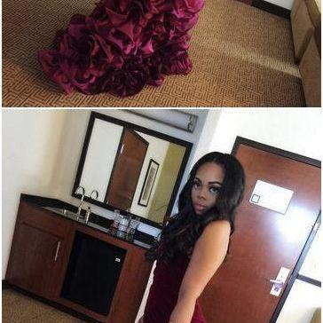 2017 Custom Made Burgundy Prom Dress, Sweetheart..