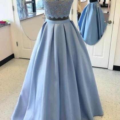 2017 Custom Made Two Pieces Prom Dress,halter..