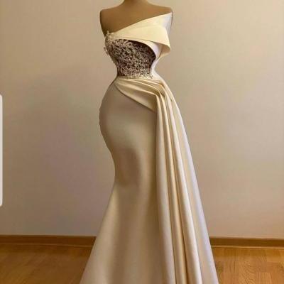 Off shoulder ivory prom dress with cape, wedding gown,bridal dress, long ivory engagement dress, African clothing for women,prom dress,PL3430