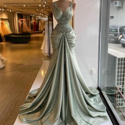 green prom dress, sweetheart prom dresses, pleats prom dresses, crystal prom dresses, beaded evening dresses, new arrival prom dresses, custom make evening dresses, fashion party dresses, satin evening gowns,PL3495