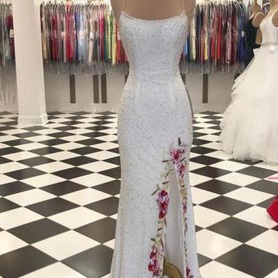Sparkly Long Prom Dresses with Slit Popular Formal Dresses,PL4537