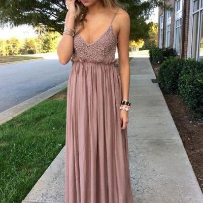  2016 Custom Charming Lace Prom Dress,Sexy Spaghetti Straps Evening Dress,Sexy V-Neck Prom Dress 