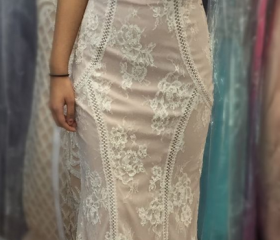 Mermaid Strapless Ruffle Lace-Up Prom Dress With Sweep Train Champagne