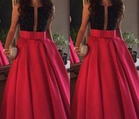 Red Prom Dresses,A-line Prom Dresses,Backless Prom Dress For Teens ...