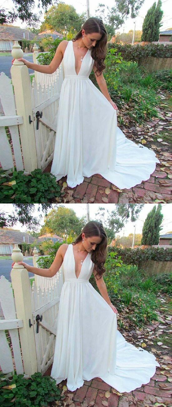 simple white colour gown