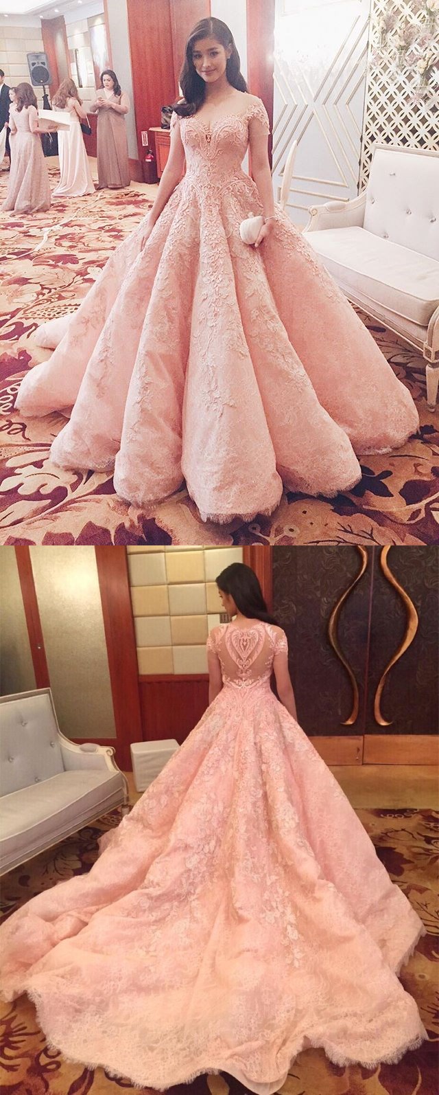 Blush Pink Evening Dress Fashion Gorgeous Sweet Gowns Pink Long Quinceanera Dresses