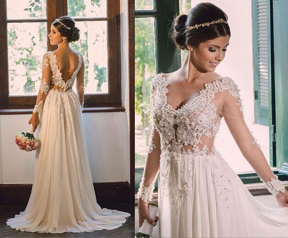 sexy bohemian wedding dress