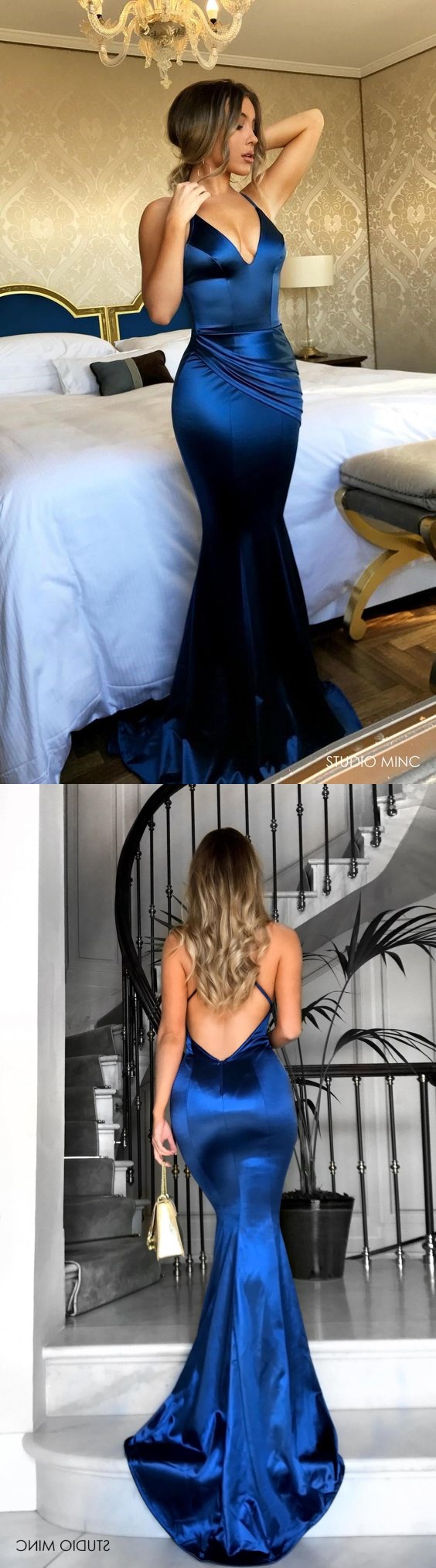 2023 Mermaid Shirt Dress Prom Dresses,sexy Prom Dresses,backless Evening Dresses
