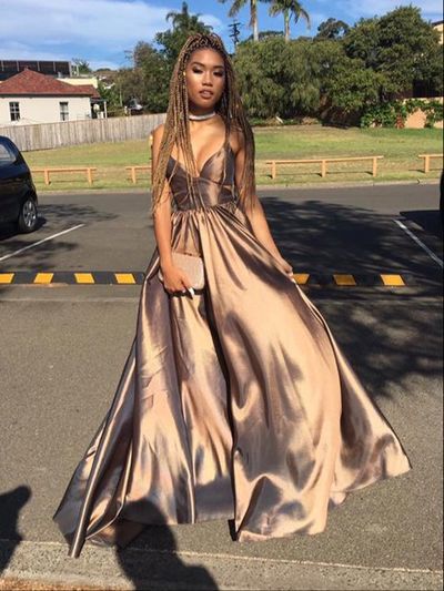 coffee color gown