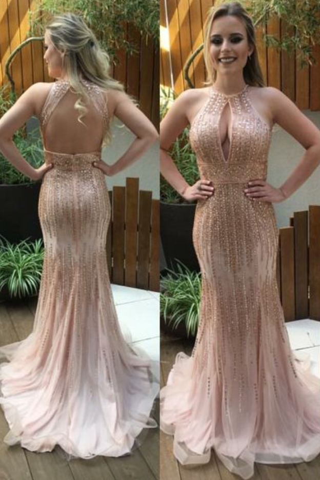 Sparkly Prom Dress,mermaid Prom Dress,beading Prom Dress,backless Evening Dress