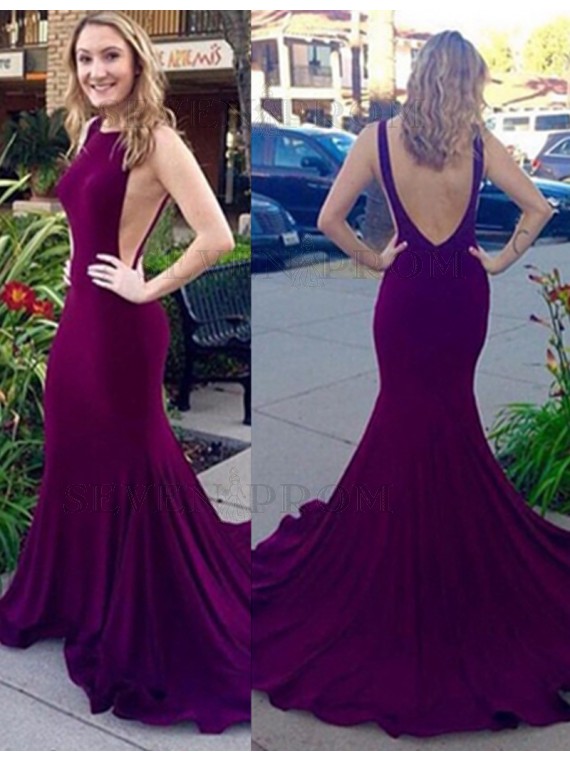 Purple Long Prom Dress,sexy Mermaid Prom Gowns, Evening Dress on Luulla