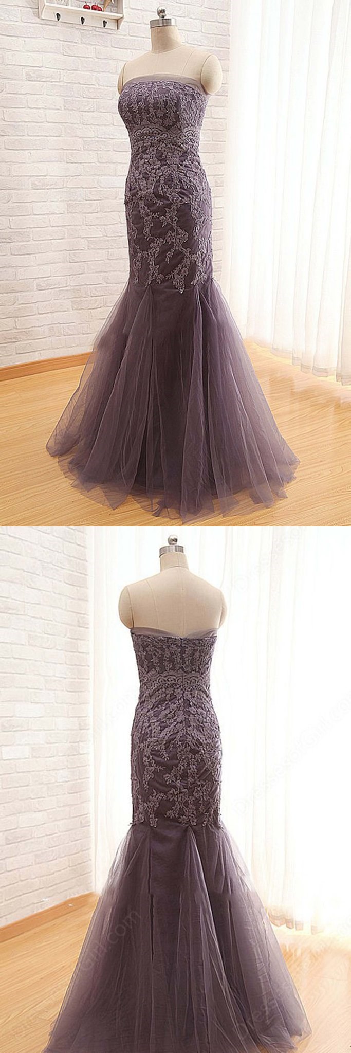 Tulle Lace Sweetheart Long Mermaid Dresses,long Dresses For Prom