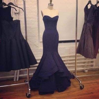 Royal Blue Sweetheart Floor Length Ruffled Mermaid Formal Dress, Prom Dress