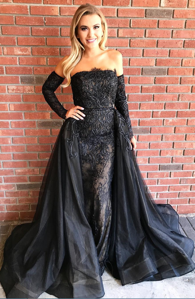 Shimmering Black Sequin Prom Dress With High Slit And, 50% OFF