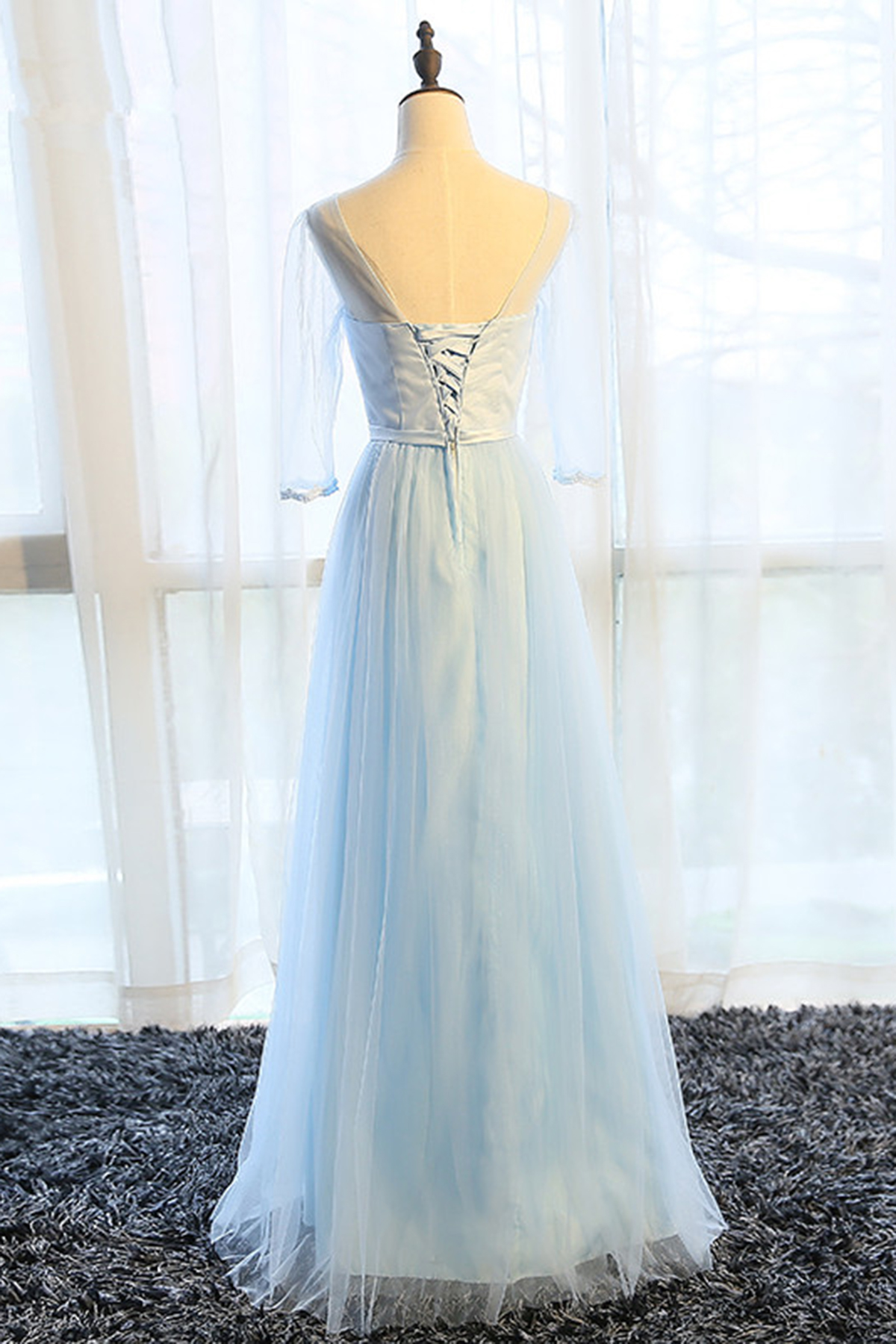 Simple Pure Color A-line Prom Dress,Senior Prom Gown Y5963 main image 1