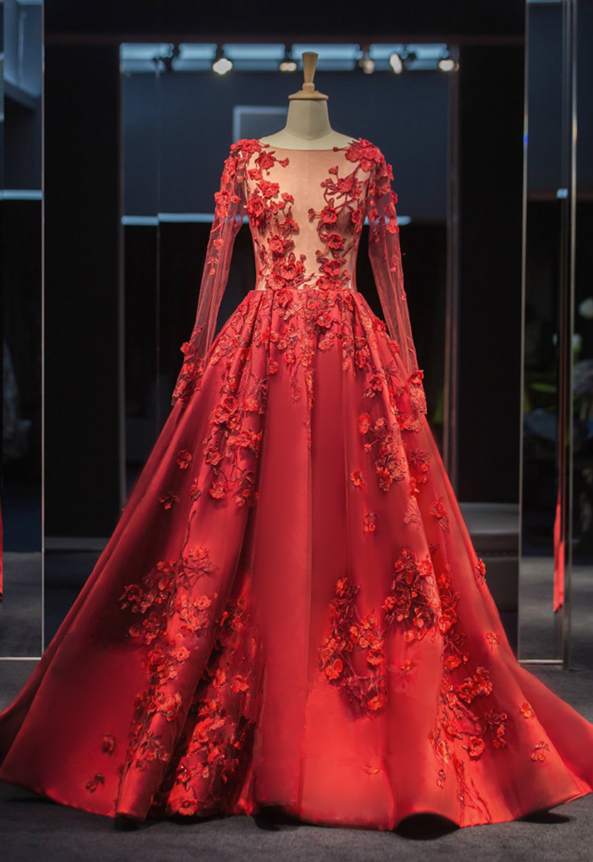 evening gown with tail