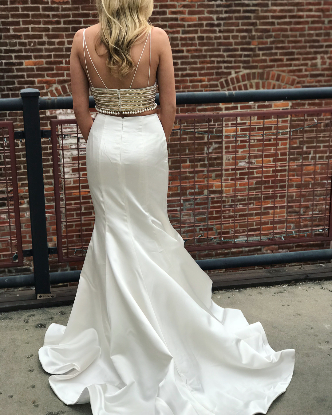 Two Pieces White Mermaid Prom Dress main image 1