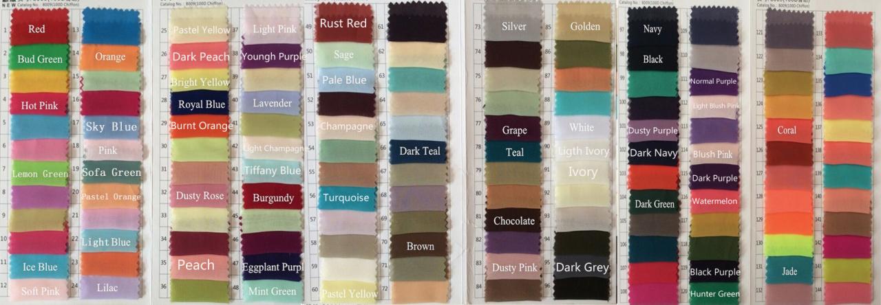 Color Chart, Size Chart, Way of Measuring for Dear You to Check