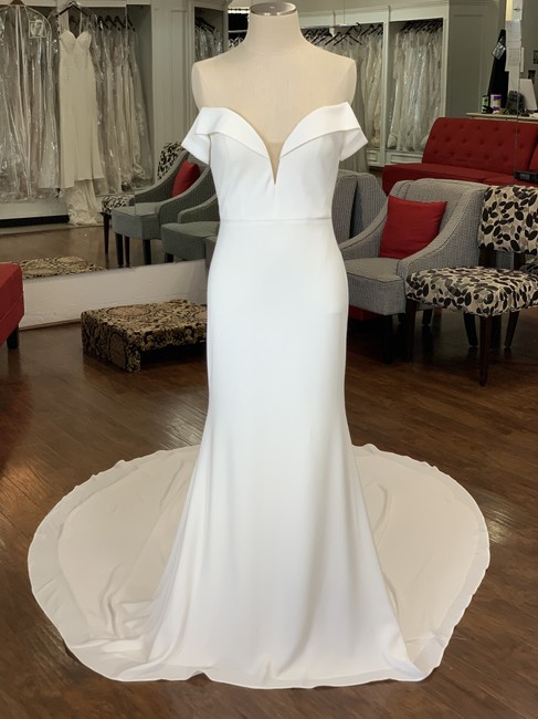 Ivory Crepe Formal Wedding Dress,pl0242