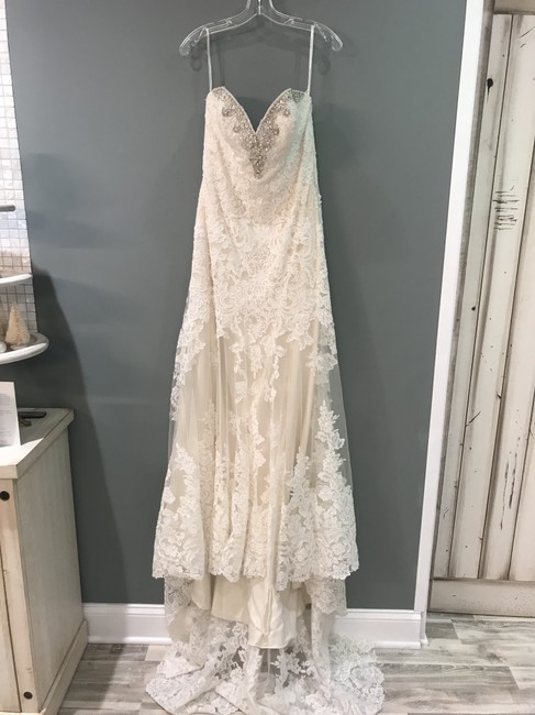 Ivory / Cafe Lace Formal Wedding Dress,pl0259