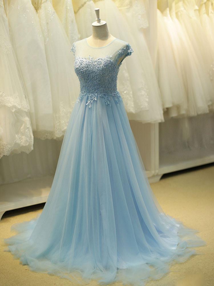Ice Blue Formal Long Evening Prom Evening,pl0494