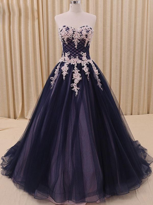 Navy Tulle Ball Gown Formal Prom Dress,PL0510 on Luulla
