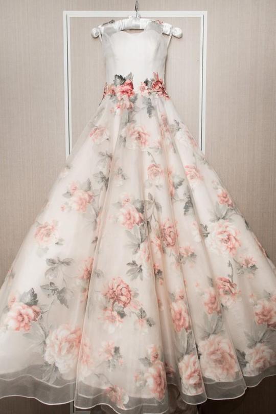 Ball Gown Floral Prom Dress Long African Prom Dress ,pl0659