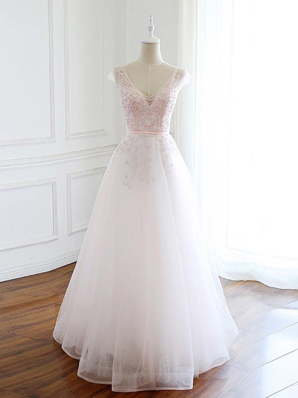 Chic Plus Size Prom Dress Pink Long A Line Prom Dress,pl0686