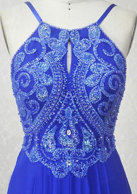 Chic A line Long Prom Dress Chiffon Green Prom Dresses Evening Dress C1829 main image 0