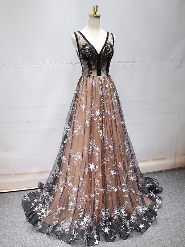Black Lace Prom Dress Vintage African Long Prom Dress,pl0955